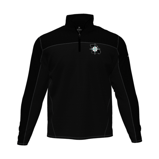 [CUS-DFW-QTRZ-PER-LSL-BLK-AS-LOGO3] Quarter Zip Pullover (Adult S, Black, Logo 3)
