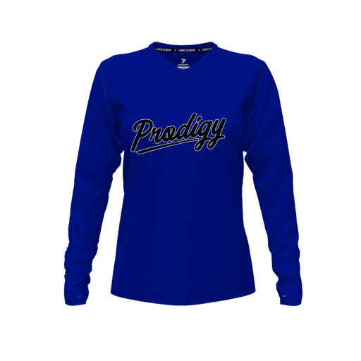 [FTLVCFRY-FYXS-LOGO2] Decker Comfort T-Shirt (Female Youth XS, Royal, V Neck, Logo 2, Long Sleeve)