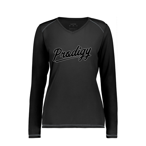 [6847.080.XS-LOGO2] Women's SoftTouch Long Sleeve (Female Adult XS, Black, Logo 2)