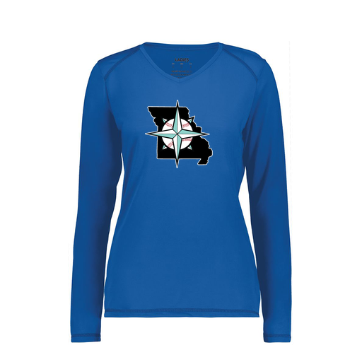 [6847.060.XS-LOGO3] Women's SoftTouch Long Sleeve (Female Adult XS, Royal, Logo 3)