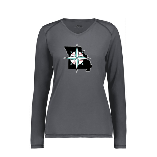 [6847.98D.XS-LOGO3] Women's SoftTouch Long Sleeve (Female Adult XS, Gray, Logo 3)