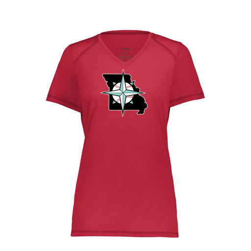 [6844.083.XS-LOGO3] Women's SoftTouch Short Sleeve (Female Adult XS, Red, Logo 3)