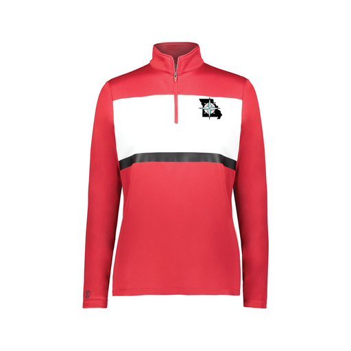 [222791.408.XS-LOGO3] Ladies Bold 1/4 Zip Pullover (Female Adult XS, Red, Logo 3)
