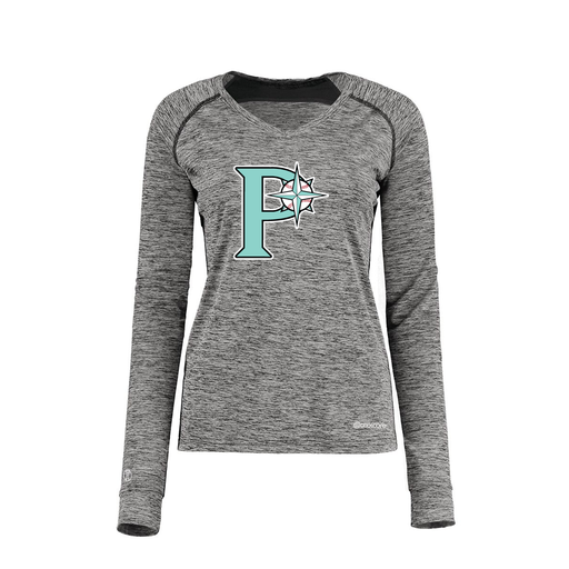 [222770.K94.XS-LOGO1] Ladies Electric Long Sleeve Shirt (Female Adult XS, Black, Logo 1)