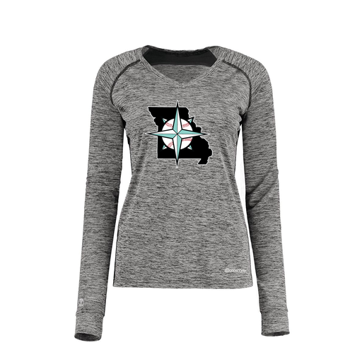[222770.K94.XS-LOGO3] Ladies Electric Long Sleeve Shirt (Female Adult XS, Black, Logo 3)
