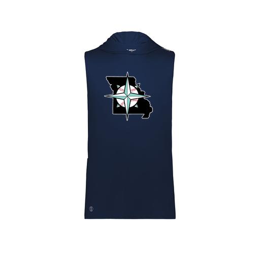 [222590.065.XS-LOGO3] Men's CoolDry Sleeveless Hoodie (Adult XS, Navy, Logo 3)