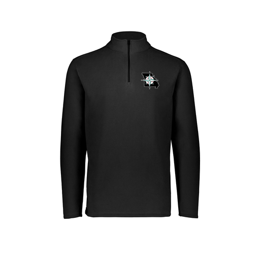 [6863.080.XS-LOGO3] Men's MicroFleece 1/4 Zip Pullover (Adult XS, Black, Logo 3)