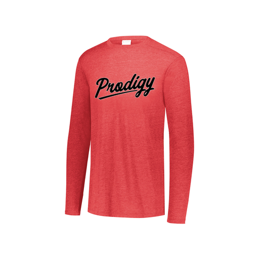 [FTLCUBRD-YS-LOGO2] Decker Youth Tri-Blend T-Shirt - Long Sleeve (Youth S, Red, Logo 2)