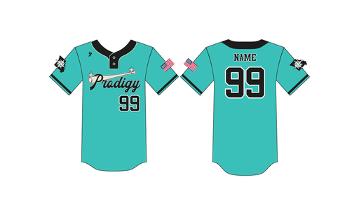 KC Prodigy 16U - Schrick - Teal Two-Button Jersey